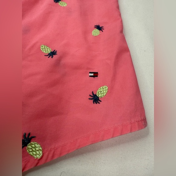 Tommy Hilfiger Sleeveless Pink Blouse Pineapple Embroidery Size 12 - Picture 4 of 6